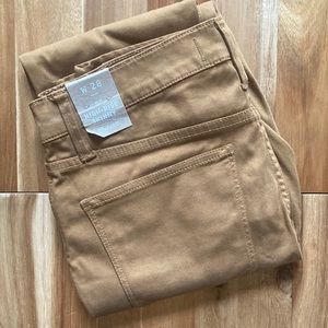 NWT MADEWELL High-rise cotton skinny pants in soft brown (toasted coconut)